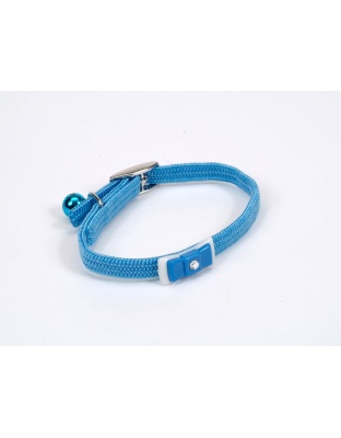 Lil Pals Elasticized Safety Kitten Collar with Jeweled Bow Light Blue 3-8 in x 8 in