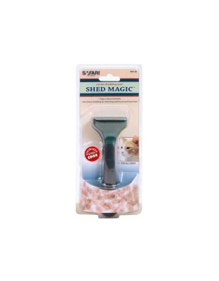 Safari Shed Magic De-Shedding Tool for Cats with Medium/Long Hair Green One Size