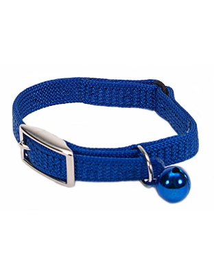 Coastal Sassy Snag-Proof Nylon Safety Cat Collar Blue 3/8X12In