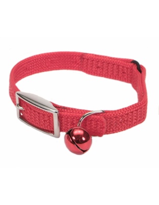 Coastal Sassy Snag-Proof Nylon Safety Cat Collar Red 3/8X12In