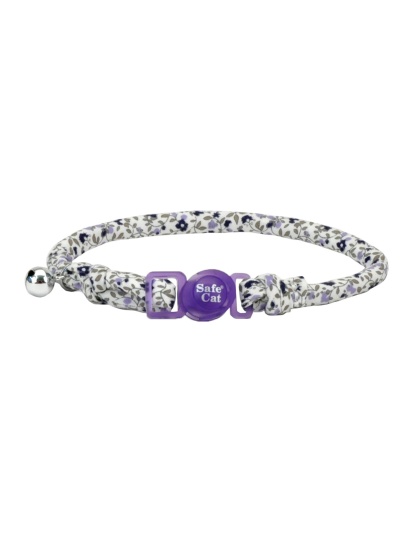 Coastal Products Safe Cat Round Fashion Collar Purple floral 12 inch