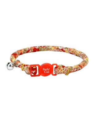 Coastal Products Safe Cat Round Fashion Collar Red Floral 12 inch