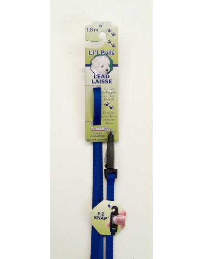 Lil Pals Nylon Dog Leash with E-Z Snap Blue 1ea/3/8 In X 6 ft
