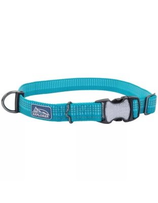 K9 Explorer Brights Reflective Adjustable Dog Collar Ocean Small 5/8"x 10"-14"