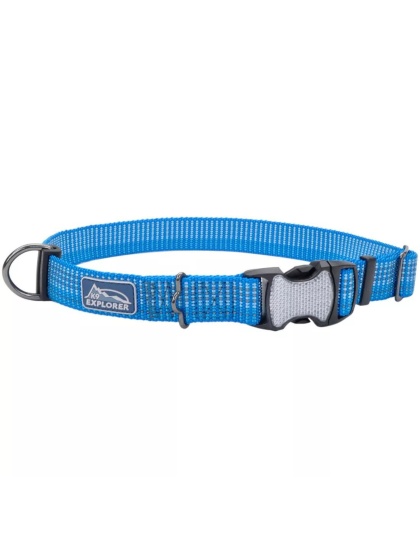 K9 Explorer Brights Reflective Adjustable Dog Collar Lake Large 1"x 18"-26"