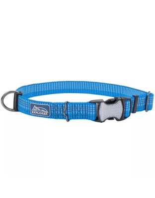 K9 Explorer Brights Reflective Adjustable Dog Collar Lake Medim 1"x 12"-18"