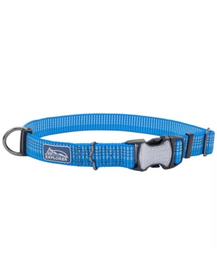 K9 Explorer Brights Reflective Adjustable Dog Collar Lake Small 5/8"x 10"-14"