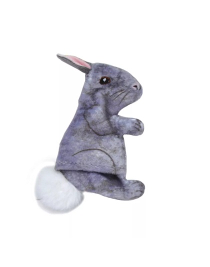 Coastal Pet Turbo Life-like Grey Rabbit Cat Toy 4"