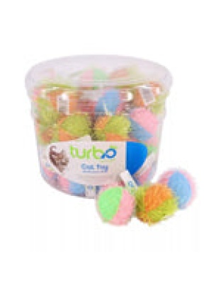 Coastal Turbo Bulk Cat Toy Bins, Fuzzy Balls, 2" (48 Pieces)