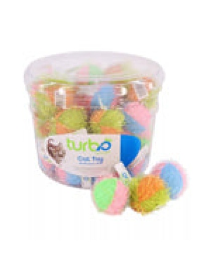 Coastal Turbo Bulk Cat Toy Bins, Fuzzy Balls, 2" (48 Pieces)