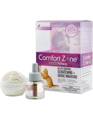 Comfort Zone Comfort Zone Cat Calming Diffuser Kit, Cat Pheromone, 1 Diffuser, 1 Refill-48ml, New Formula Single Diffuser Kit, 1 Diffuser, 1 Refill 1ea/1 Diffuser And 1 Refill