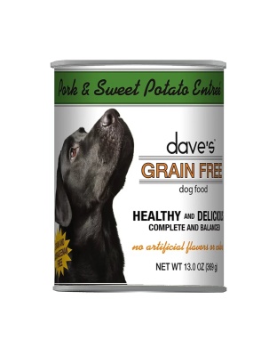Daves Pet Food Dog Grain Free Pork And Sweet Potato 13.2oz. (Case of 12)