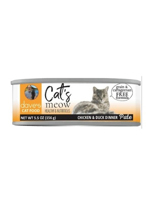 Dave's Pet Food Cat's Meow Chicken with Duck Dinner 5.5oz. (Case of 24)