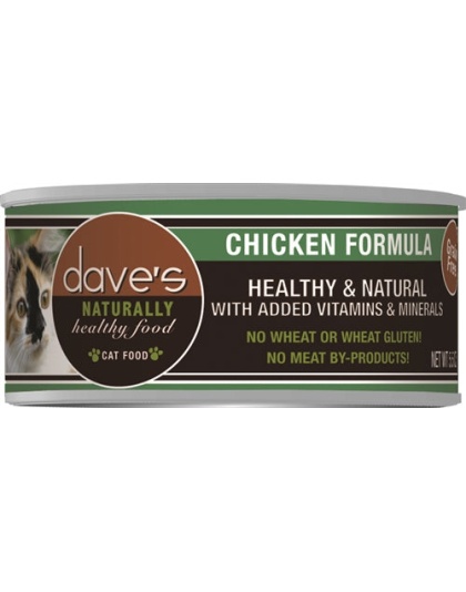 Daves Naturally Healthy Cat Food, Chicken Formula 13.2oz. (Case of 12)