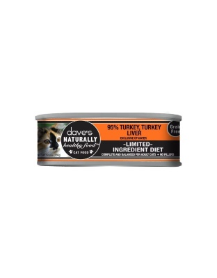 Dave's Pet Food Cat Grain Free Naturally Healthy 95% Turkey 5.5oz. (Case of 24)
