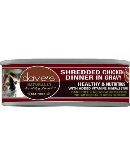 Daves Naturally Healthy Shredded Chicken In Gravy 5.5oz. (Case of 24)
