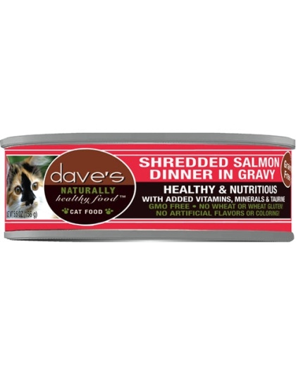 Daves Naturally Healthy Shredded Salmon In Gravy 5.5oz. (Case of 24)