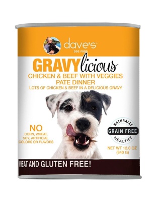 Dave's Cat's Dog Grain Free Gravylicious Chicken And Beef 12oz. (Case of 12)