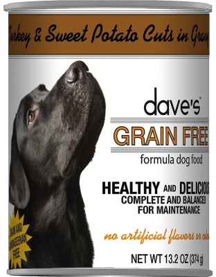 Dave's Cat's Dog Grain Free Turkey And Sweet Potato Cuts In Gravy 13.2oz. (Case of 12)