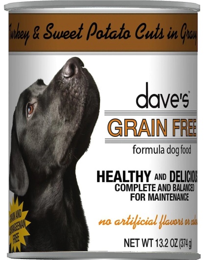 Dave's Cat's Dog Grain Free Turkey And Sweet Potato Cuts In Gravy 13.2oz. (Case of 12)