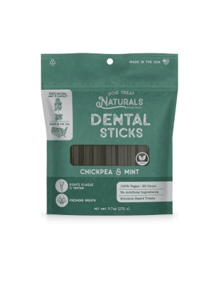 Dog Treat Naturals Dog Dentals Sticks Chickpea & Mint 10Oz 20 Count