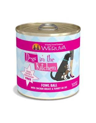 Dogs In The Kitchen Fowl Ball With Chicken And Turkey Au Jus 10oz. (Case of 12)