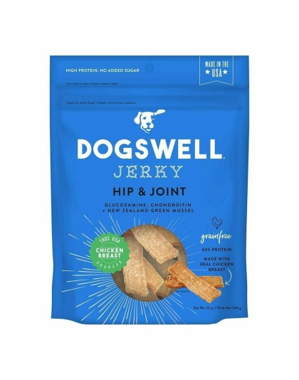 Dogswell Hip & Joint Grain-Free Jerky Dog Treat Regular Chicken 12oz.