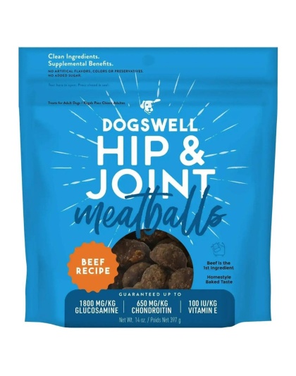 Dogswell Dog Hip & Joint Meatballs Grain Free Beef 14 oz.