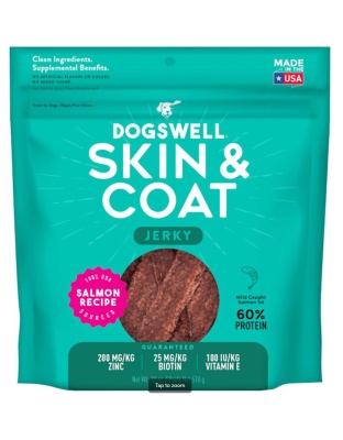Dogswell Dog Skin And Coat Jerkey Grain Free Salmon 18oz.