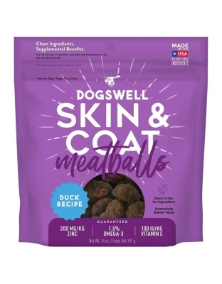 Dogswell Dog Skin & Coat Meatballs Grain Free Duck 14 oz.