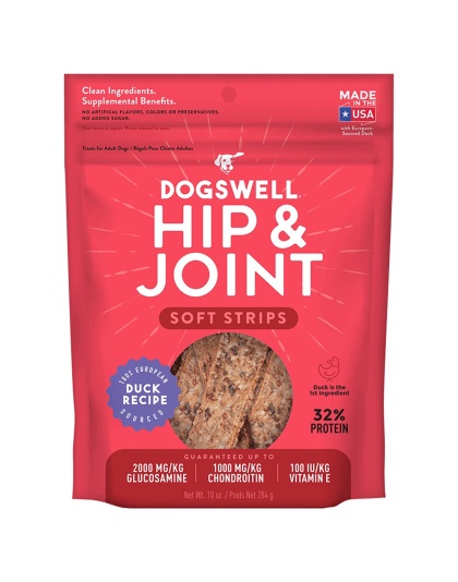 Dogswell Hip & Joint Grain-free Soft Strips Dog Treat Duck 1ea/10 oz