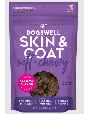 Dogswell Dog Skin And Coat Soft Chew Grain Free Salmon 14oz.