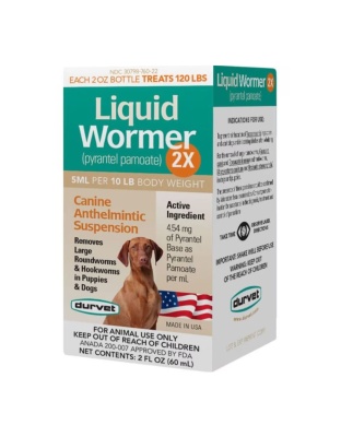 Durvet Liquid Wormer 2X For Dogs & Puppies 2oz.