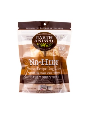 Earth Animal No Hide Venison Chews Dog Treats, 4 Inch, 2 Pack