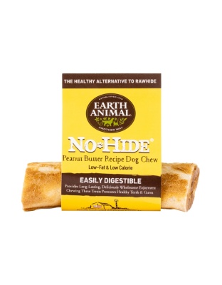 Earth Animal Dog No-Hide Peanut Butter 4 Inches 24 Count