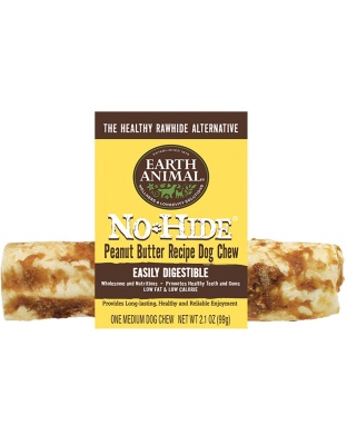 Earth Animal Dog No-Hide Peanut Butter 7 Inches 24 Count