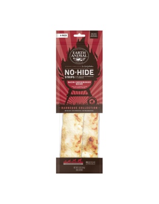 Earth Animal Dog No-Hide Bbq Strips Bacon Cheeseburger 4 Pack