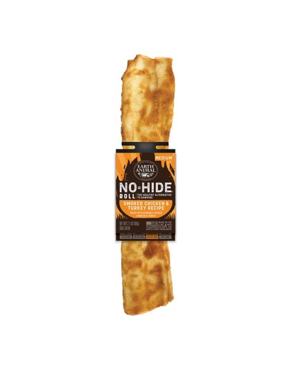 Earth Animal Dog No-Hide BBQ Roll Medium Chicken/Turkey 24 Count