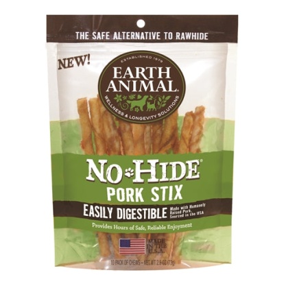 Earth Animal No Hide Pork Stix 10 Pk