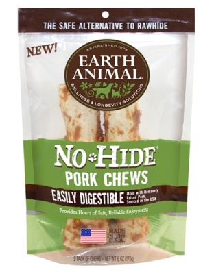 Earth Animal No Hide Pork Chews Dog Treats; 7 Inch; 2 Pack
