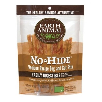 Earth Animal No Hide Venison Chews Dog Treats; 10 Pack