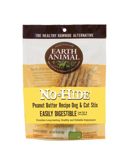 Earth Animal Nohide Peanut Butter Stix 10 Pk