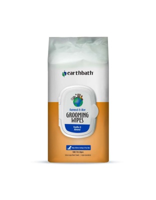Earthbath Oatmeal & Aloe Grooming Wipes, Vanilla & Almond Soft-Sided Pouch 1ea/100 ct
