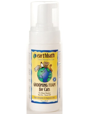 Earthbath Waterless Grooming Foam for Cats & Kittens, Fragrance Free 1ea/4 oz