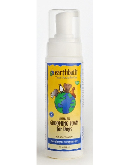 Earthbath Waterless Grooming Foam for Dogs & Puppies, Fragrance Free 1ea/8 oz