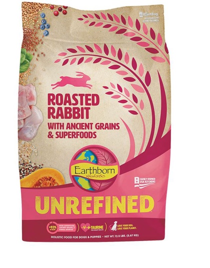 Earthborn Holistic Unrefined Dry Dog Food Roasted Rabbit 1ea/12.5 lb