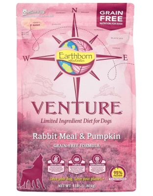 Earthborn Holistic Venture L.I.D. Grain Free Dry Dog Food Rabbit & Pumpkin 1ea/4 lb