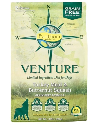 Earthborn Holistic Venture L.I.D. Grain Free Dry Dog Food Turkey & Butternut Squash 1ea/4 lb
