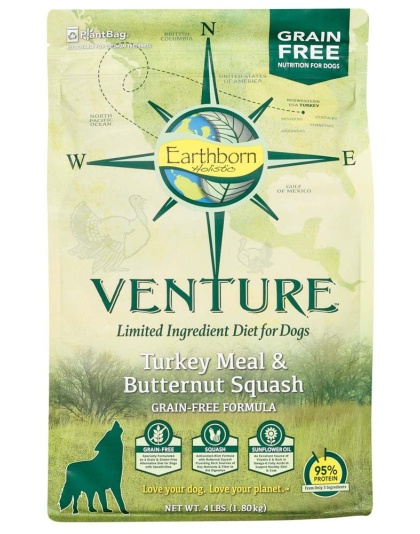 Earthborn Holistic Venture L.I.D. Grain Free Dry Dog Food Turkey & Butternut Squash 1ea/4 lb