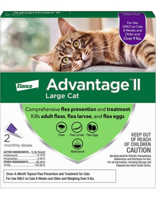 Advantage II Cat Large Purple 2-Pack (3packs)